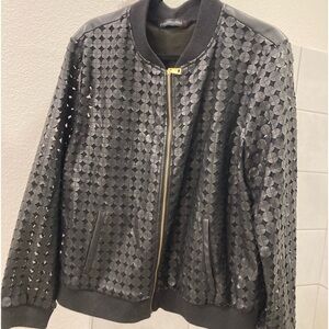 EC Colleen Lopez Faux Leather Jacket Black size OX